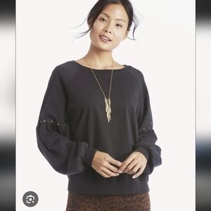 Sanctuary Nico Black Faded Studded Sweatshirt